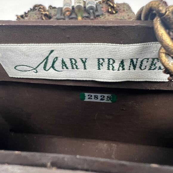 Mary Frances, Wine Themed Crossbody bag with Chain strap and intricate detail - Picture 12 of 13